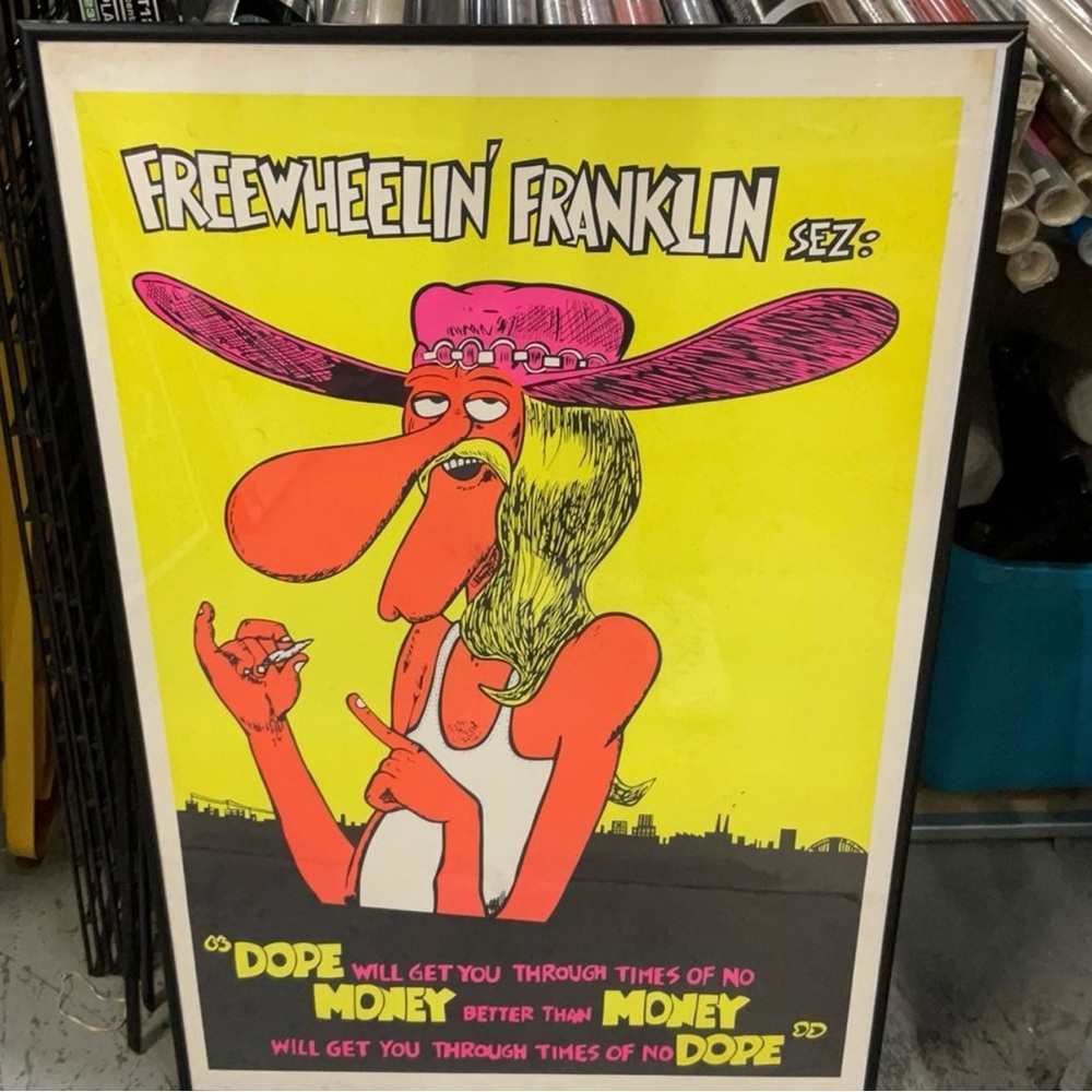 Freewheelin' Franklin 70's Blacklight Poster